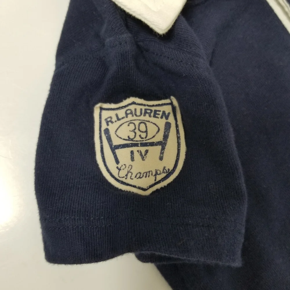 Ralph Lauren Cotton Infant Polo Shortall Navy Blue 9mo